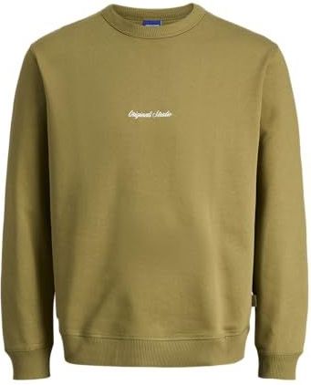 JACK & JONES Jornorrebro Emb Sweat Crew Pls - Plus Size, olijf, 3XL