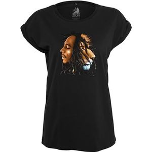 Mister Tee Dames Bob Marley Lion Face Tee, zwart, S