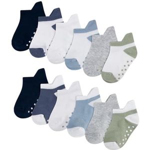 Huggies Little Hugs Huggies Pull-On kindersokken, 12 stuks, uniseks, baby, blauw/wit/grijs/groen, 6-12 Maanden