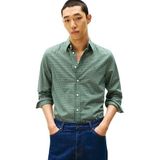 Tommy Hilfiger Heren Flex POPLIN Mini Tartan RF Shirt MW0MW40459 L/S Shirt, groen, S, Groen (Sier Groen/Check), S