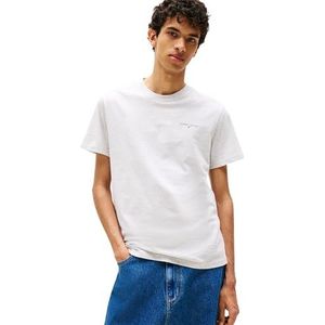 Tommy Jeans - TJM Slim Linear Chest Tee - T-shirt - Lichtgrijs