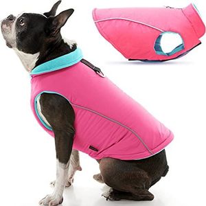 Gooby - Sports vest, fleece gevoerd kleine hond koud weer jas jas sweater met reflecterende voering, roze, medium