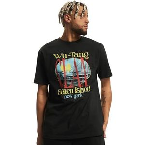 Mister Tee Upscale T-shirt voor heren, Wu Tang Staten Island, oversized T-shirt, met print, oversized fit, streetwear, zwart, 4XL