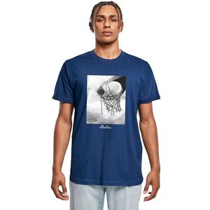 Mister Tee Heren T-shirt Ballin 2.0 Tee, T-shirt met fotoprint voor mannen, regular fit, streetwear, marineblauw (light navy), XL