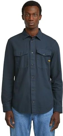 G-STAR Marine Slim Shirt met lange mouwen, Blauw (Dk Patriot Blue Gd D24963-d454-h416), XS