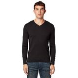 TOM TAILOR Basic trui heren 202212 Strickpullover V-Ausschnitt,29999 - Black,XXL