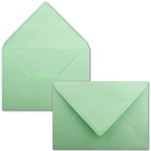 FarbenFroh Enveloppen in mintgroen, 75 stuks, DIN C5 enveloppen 22,0 x 15,4 cm, natte plakrand zonder venster, Kerstmis, wenskaarten