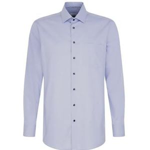 Seidensticker Zakelijk overhemd voor heren, comfortabele pasvorm, strijkvrij, kent-kraag, lange mouwen, 100% katoen, lichtblauw, 48