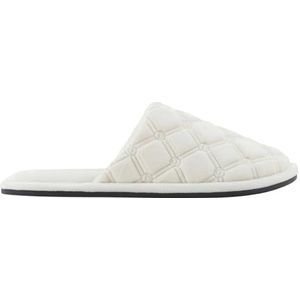 Emporio Armani CHENILLE MONOGRAM SLIPPERS Dames Slippers Sokken, YOGURT, 38