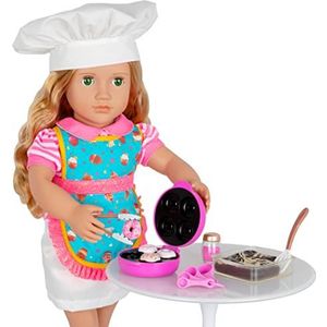 Our Generation BD35207Z Baker's Kitchen Set - voor poppen van 46 cm, donut, gebak bakken, met broodrooster en taartvorm - kinderspeelgoed vanaf 3 jaar - 45458 HCM Kinzel