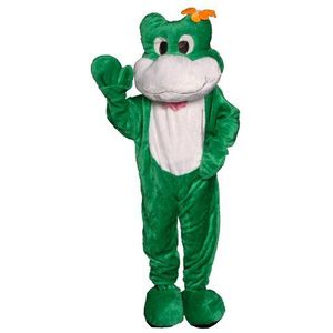 Dress Up America Wit en Green Adult Kikker Mascot Costume - Volwassenen One Size