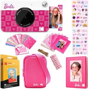 Kodak x Barbie Printomatic Digitale Camera met Directe Kleurenafdruk Cadeaubundel (Iconische Stijl) + Cameratas, Fotoalbum, Stickers, 50 Stickers + Zink-papier (20 Vellen)