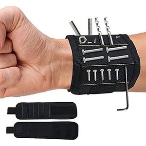 HYECHO Magnetische armbanden, gereedschapstas voor magneetarmbanden, met 15 sterke magneten voor het vasthouden van schroeven