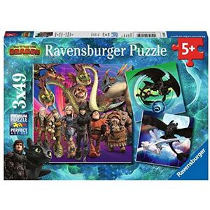 Dragons 3 Puzzel (3x49 Stukjes) - Ravensburger