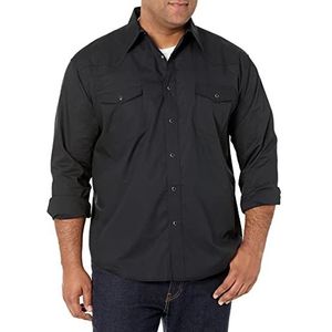 Wrangler Heren Sport Western Basic Twee Pocket Snap Shirt met lange mouwen, Zwart, XL