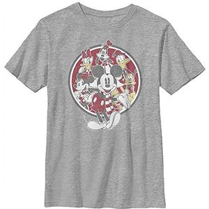 Disney Characters Vintage Mickey Friends Boy's Crew Tee, Athletic Heather, X-Small, Athletic Heather, XS