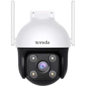 Tenda PTZ-beveiligingscamera, 4MP WLAN IP camera buiten met detectie van mensen/voertuigen, audio- en lichtwaarschuwing, IP66 weerbestendig, 30 m full-colour nachtzicht, 2-weg audio, Alexa, CH7