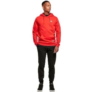 STARTER BLACK LABEL Essentials hoodie voor heren met geborduurd logo, patch op de zoom, sweatshirt met capuchon en heupzak, maat S tot XXL, Cityred, S