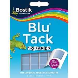 Bostik Blu Tack Squares, multifunctionele herbruikbare lijm, schoon, veilig en gemakkelijk te gebruiken, niet-toxisch, 45 g