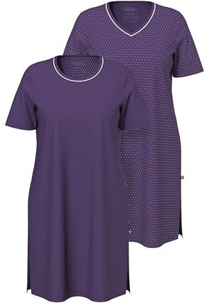 Ulla Popken Nachthemd  braam / wit