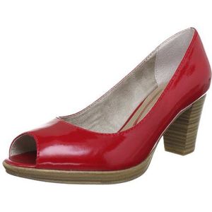 Jana Dames Fashion Peep-Toe, Rood Chili Patent 523, 40.5 EU Breed
