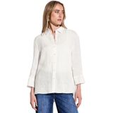 Zomerblouse - Hemdkraag - 3/4 Mouwen - Lichtgewicht - Linnen Kwaliteit