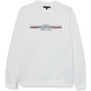 Tommy Hilfiger Sweatshirt voor heren, ronde hals, wit (white), S