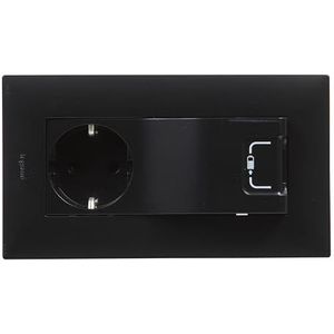 LEGRAND Niloé Step 398217 stopcontact 2P+T, 16 A en USB-oplader type A, 5 W, composteerbaar voor inbouwinstallatie, antraciet