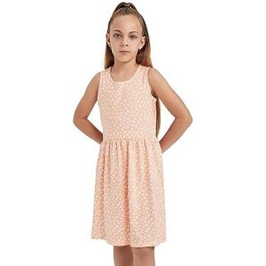 DeFacto Meisjesjurk - modieuze jurk voor stijlbewuste meisjes, roze (salmon), 5-6 Jaren