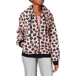 Love Moschino Sweatshirt met ritssluiting voor dames, Fiori.fond.roze, 46