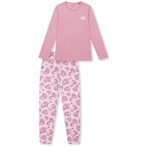 Schiesser - Rozenhout_183028 - Meisjes Pyjamaset - Lange Pyjama - 100% Biologisch Katoen