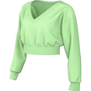 Nike Top Sportswear Phnx FLC Crop Vneck, Vapor Green/Sail, FN3651-376, XXL