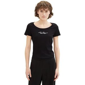 TOM TAILOR T-shirt voor dames, 14482 - Deep Black, XL