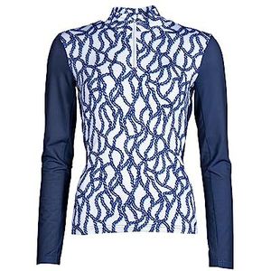 HKM Chain Shirt voor dames Wit/Marineblauw XL