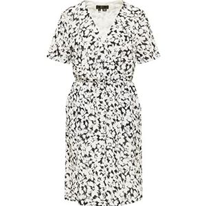 faina ZITHA damesjurk met bloemenpatroon 19222813-ZI01, zwart-wit, M, Jurk met bloemenpatroon, M