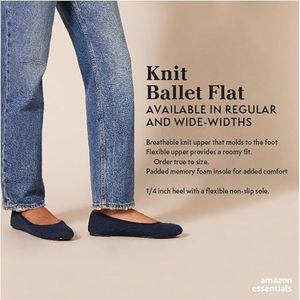 Amazon Essentials Knit Ballet Flat, Zwart, UK 10.5