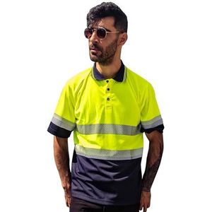 Capto Apparel Waarschuwings-T-shirt - Reflecterend Waarschuwingsshirt - Waarschuwingsshirt - Veiligheids-T-shirt - Werkshirt - Heren Waarschuwingsshirt - Werkkleding T-shirt - Geel/Zwart - XXL