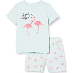 NAME IT Nkfnightset Ss Shorts Flamingo Noos Pyjamaset voor meisjes