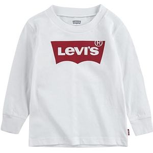 Levi's Lvb L/S Batwing Tee 6e8646 Top met lange mouwen voor baby's, jongens, Wit, 3 Jaren