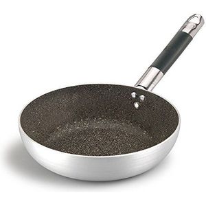 Agnelli Infinity Deep Flared Stir-Fry Aluminium Pan met Koel Roestvrij Staal Buisvormig Handvat, Zilver Kleur