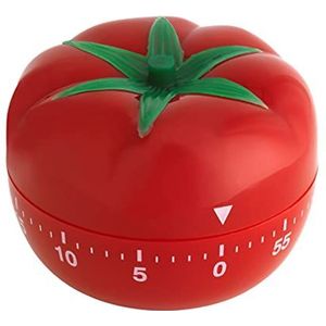TFA Dostmann analoge keukentimer in tomaatvorm, 38.1005, eierwekker, korte tijd wekker, voor leren/spelen/koken, rood, kunststof, (L) 64 x (B) 64 x (H) 49 mm