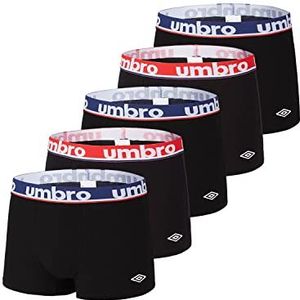 Umbro Boxershorts voor heren, 100% katoen, onderbroek voor heren, aangenaam, gevoelige huid (5 stuks), Klasse 8, M