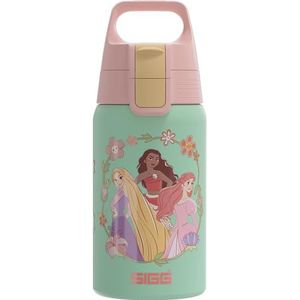 SIGG - Roestvrijstalen drinkfles voor kinderen - Shield One Disney Princesses - Geschikt voor koolzuurhoudende dranken - Lekvrij - Vederlicht - BPA-vrij - Sport & School - Blauw - 0,5L