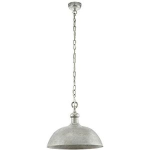 EGLO Hanglamp Dumphry, pendellamp eettafel in slagmetaal optiek, lamp hangend voor woonkamer en eetkamer, eettafellamp van metaal in chroom, E27 fitting
