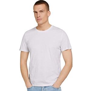 TOM TAILOR Uomini Basic T-shirt 1032151, 20000 - White, XS