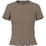 PIECES - Shirt - Effen - Kwartmouw - Normale Pasvorm