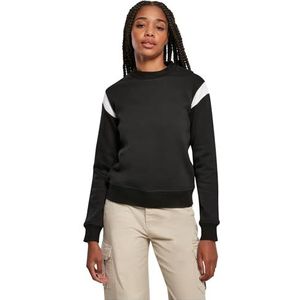 Urban Classics Dames Inset College Crewneck Sweatshirt, Zwart/Wit, XS, zwart/wit, XS