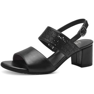 Jana Softline 8-28368-42 001 Damessandalen, zwart, comfortabele extra brede alledaagse schoen, feestelijk, elegant met hak, 36 EU breed, zwart, 36 EU Breed