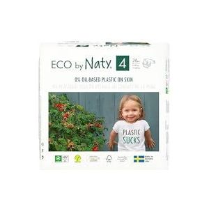 Eco by Naty Babyluiers - Milieuvriendelijke luiers op plantaardige basis, ideaal voor de gevoelige babyhuid en helpen verlies te voorkomen (maat 4, 156 stuks)