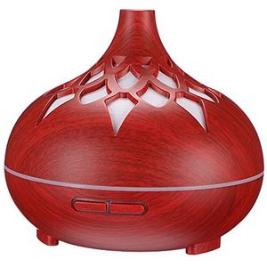 SIXTOL Palm Aroma Difuzer 500 ml, ultrasone luchtbevochtiger, voor luchtbevochtiging en geur van thuis, slaapkamer, kantoor, aromatherapie, voor etherische oliën (rood hout)